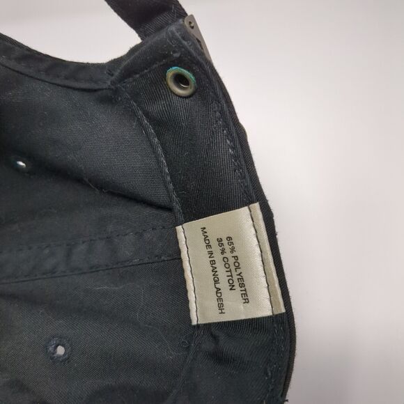 Roebucks Slideback Hat Black One Size Adjustable Vented Holes 6 Panel Blank - Picture 8 of 9